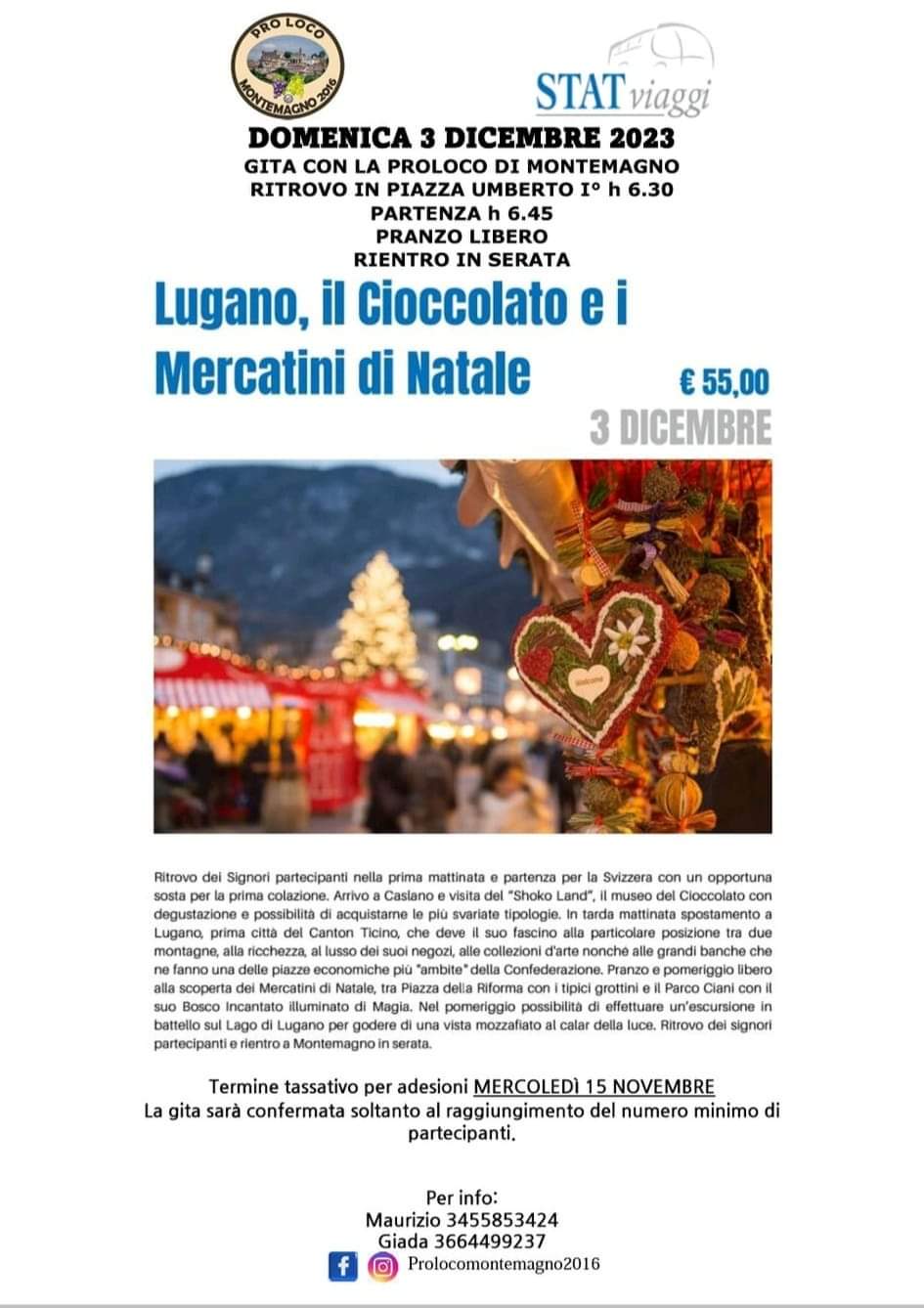 Lugano, il Cioccolato e i Mercatini di Natale